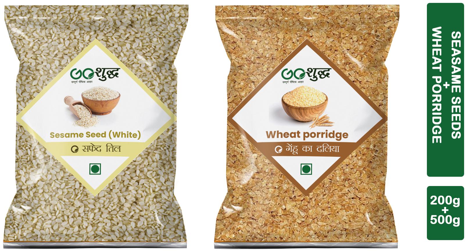 

Goshudh Premium Quality White Til 200g And Wheat Porridge 500g combo (Pack of 2)