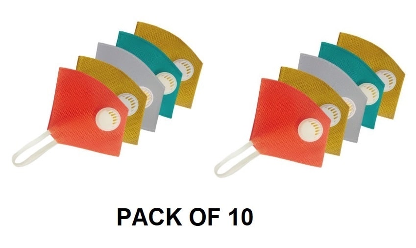 

Premsha 4 Layer Mask With Valve Filter Face Mask Multi Color (Pack Of 10)