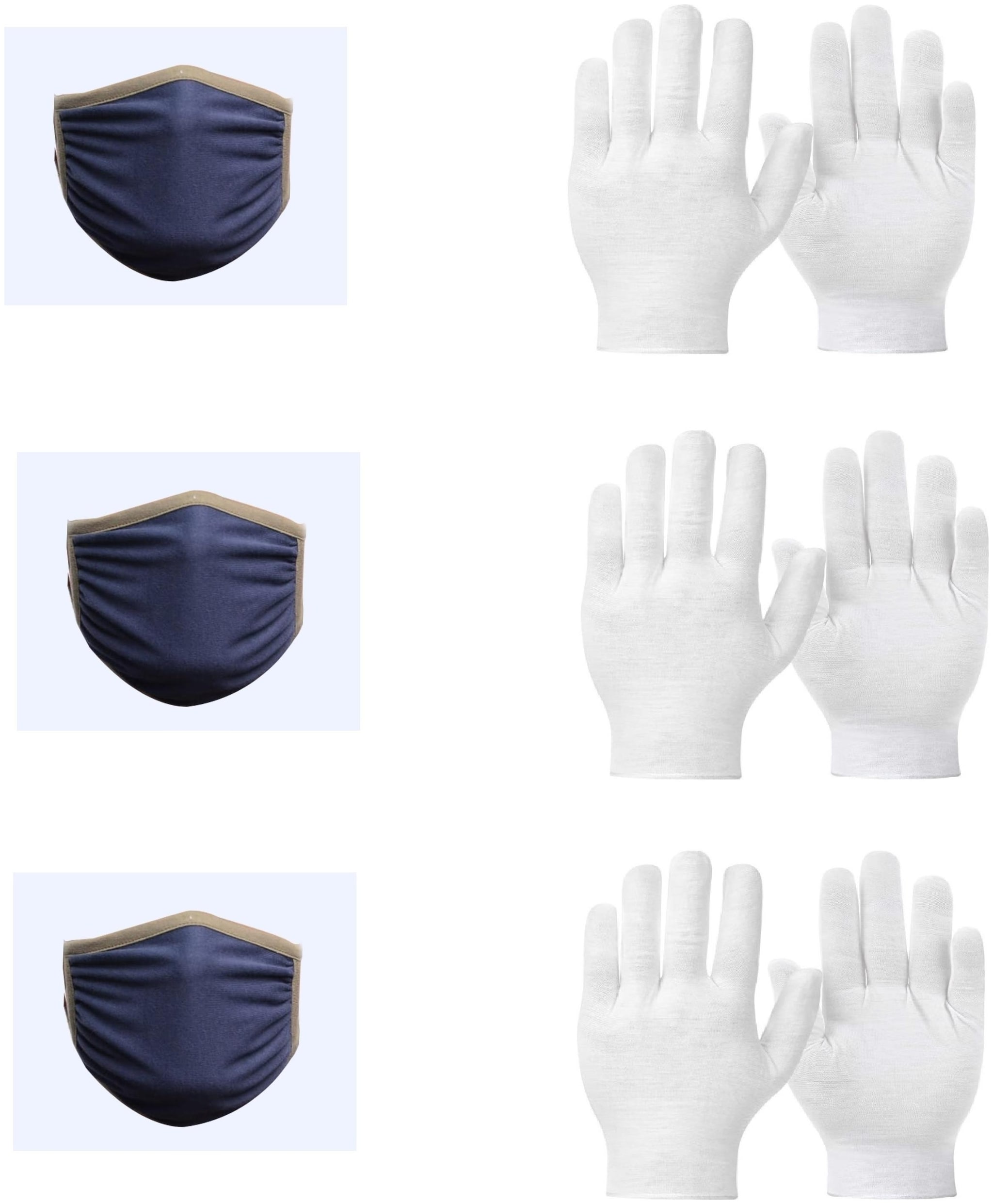 

Premsha Combo Of Cotton Mask(3 pcs) And Cotton Gloves (3 Pair)
