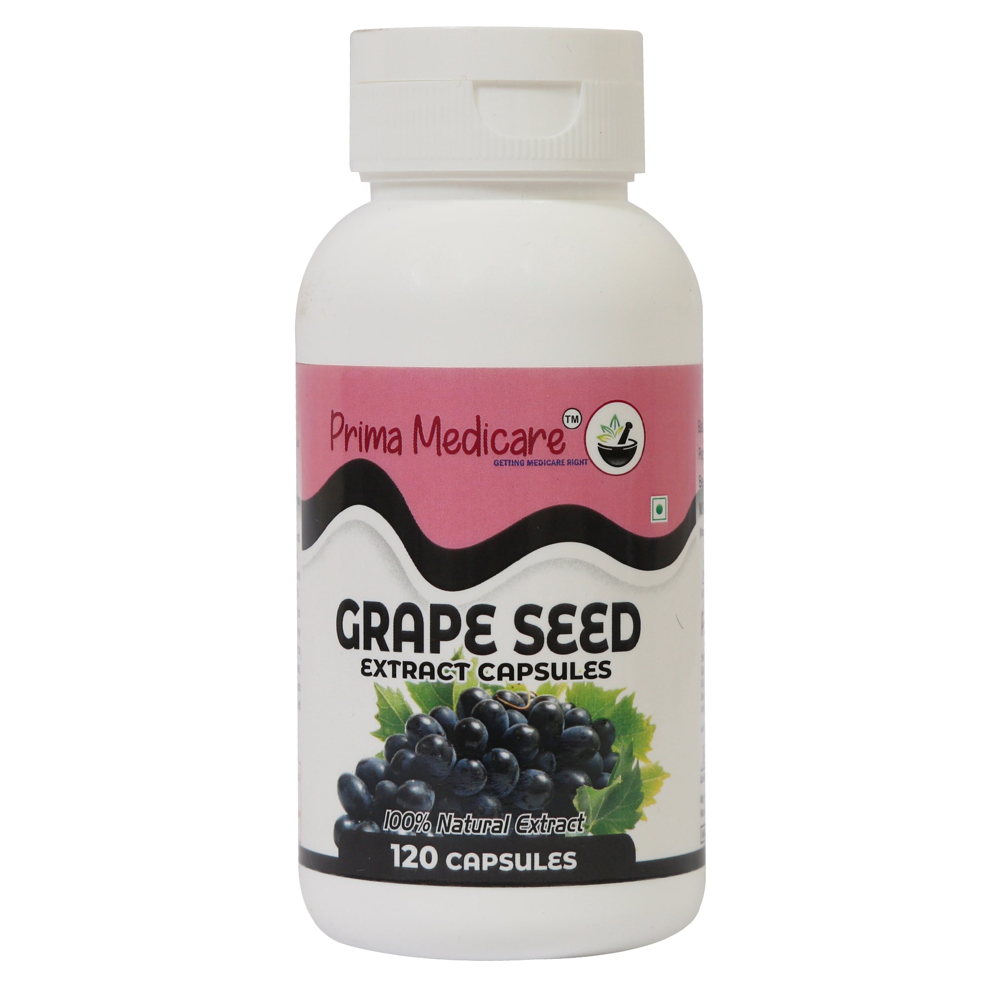 

Prima Medicare Grapes Seed Extract Support Immune System Antioxidant Supplement Capsules- 100 Natural Extract (120 Capsules)