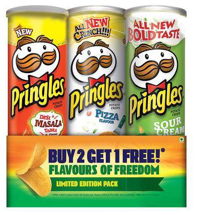 

Pringles Potato Crisps - Flavours of Freedom 107 g (Pack of 3)