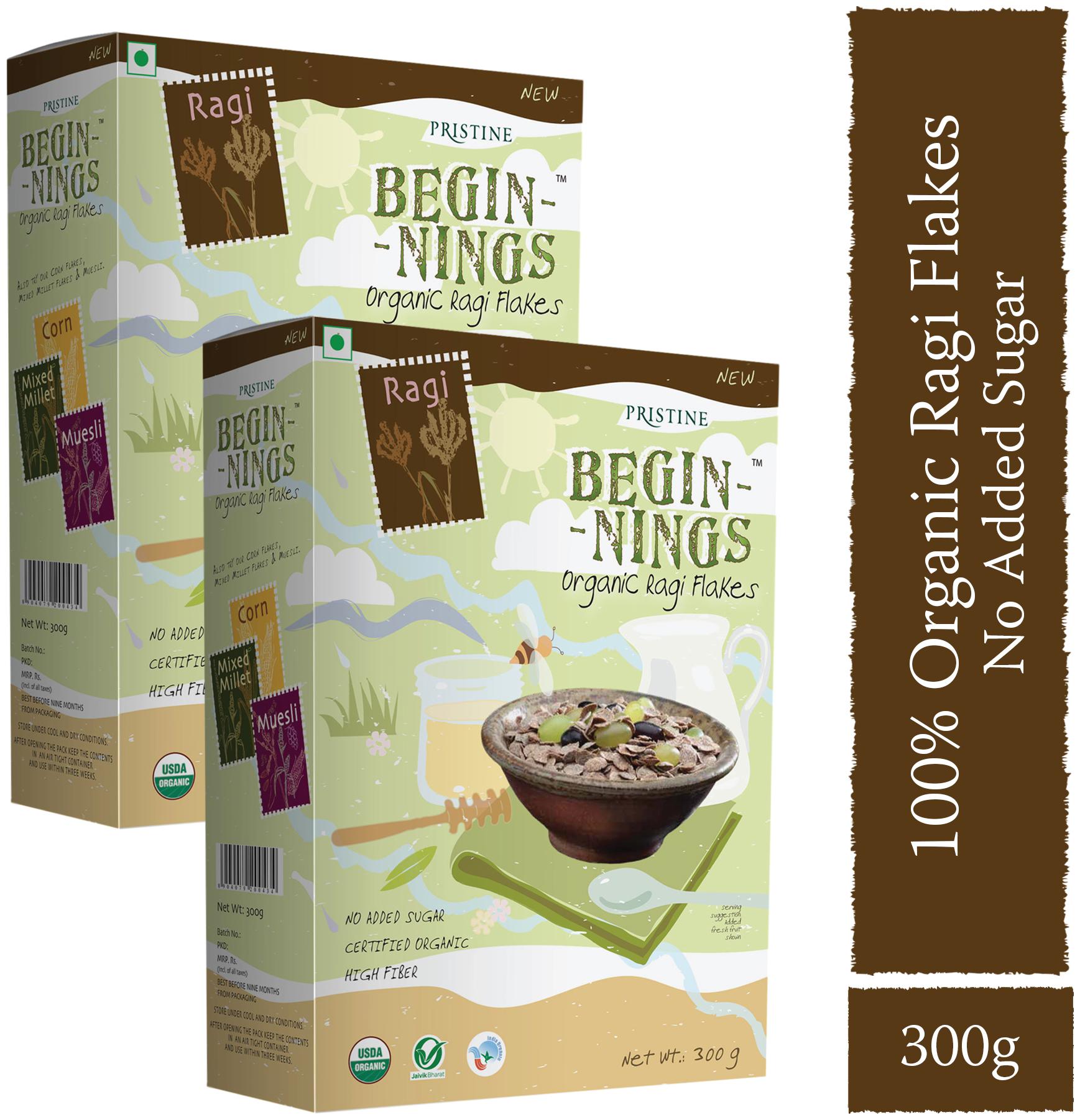 

Pristine Beginnings Organic Ragi Flakes 300 g (Pack of 2)
