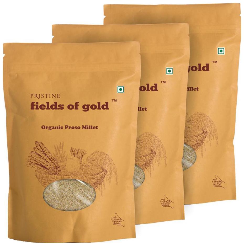 

Pristine Fields of Gold Organic Proso Millet 500g(Pack of 3)