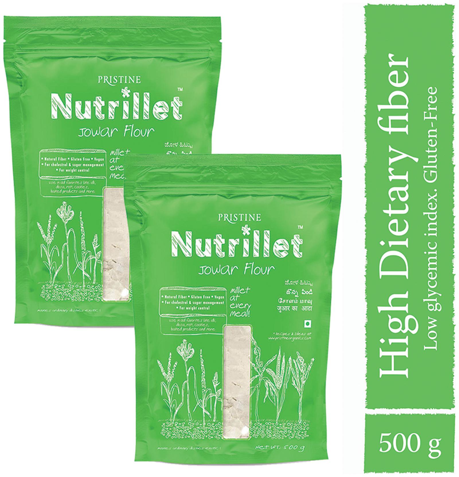 

PRISTINE Nutrillet Jowar Flour 500g (Pack of 2)