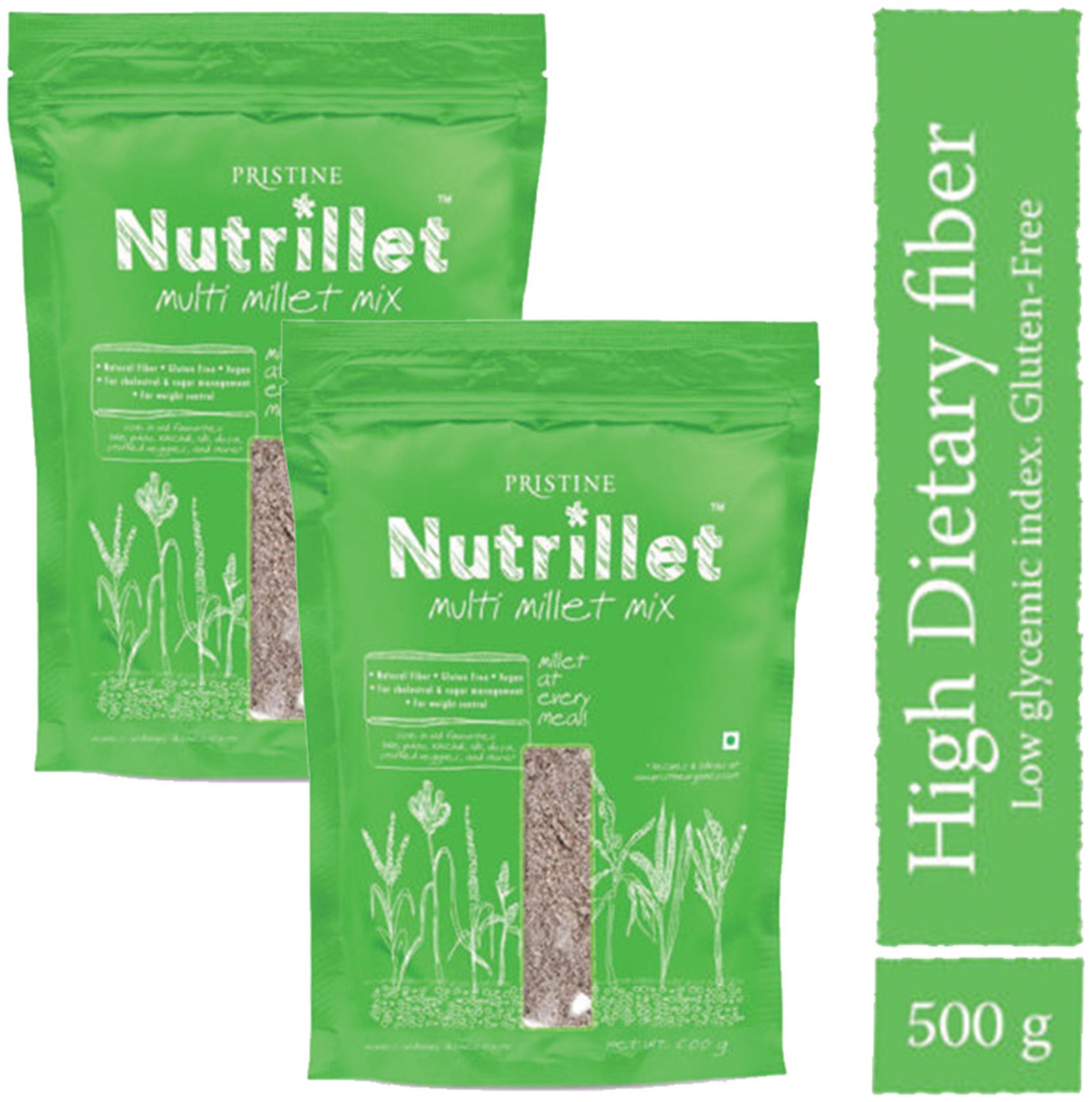 

PRISTINE Nutrillet Multi Millet Mix 500g (Pack of 2)