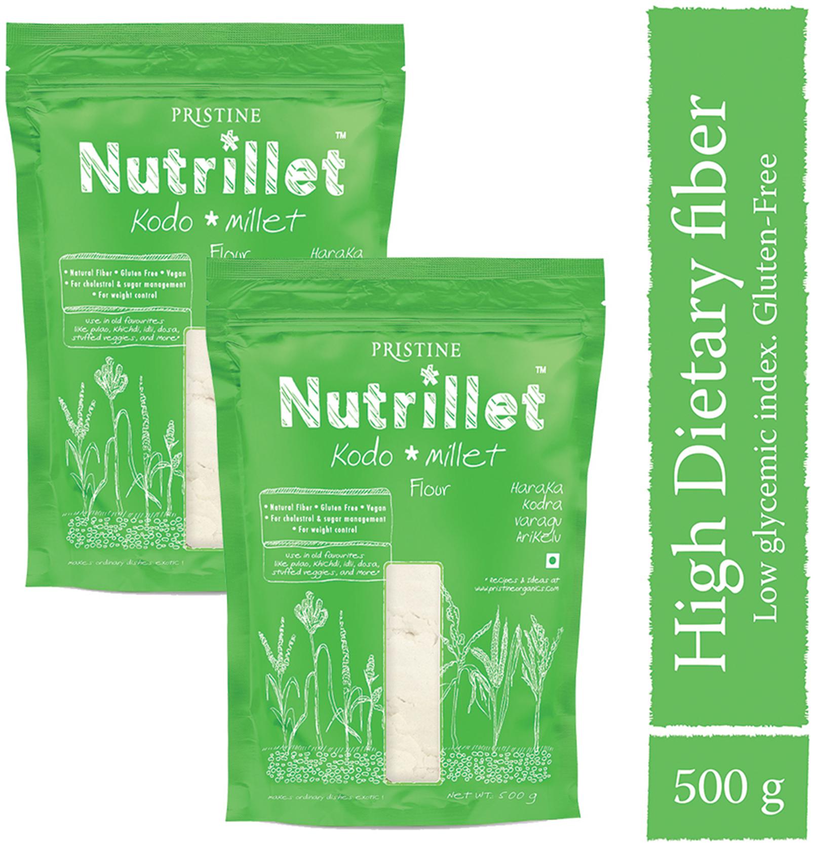 

PRISTINE Nutrillet Kodo Millet Flour 500 g (Pack of 2)