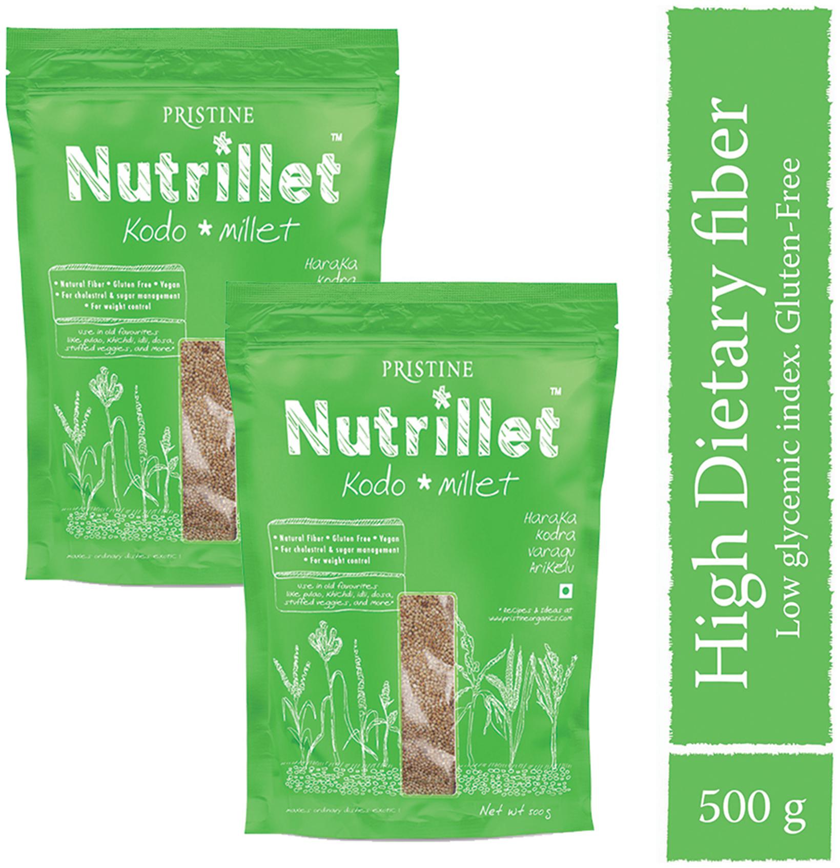 

PRISTINE Nutrillet Kodo Millet 500 g (Pack of 2)