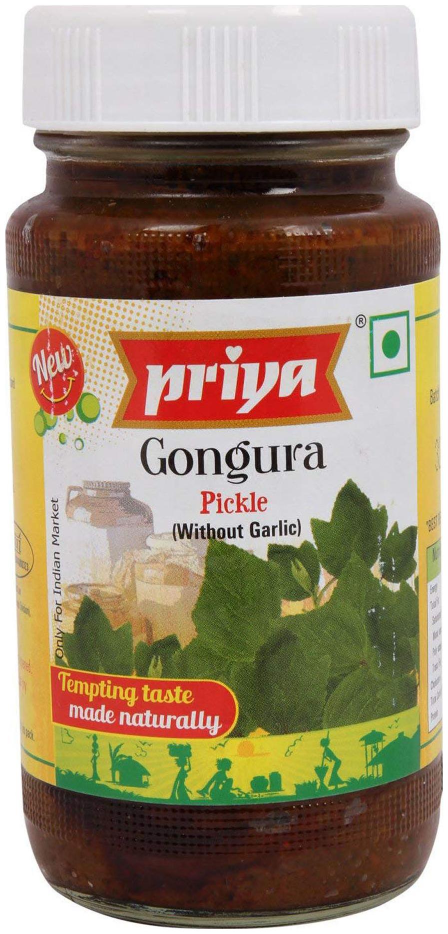

Priya Pickle - Gongura (Without Garlic) 300 g