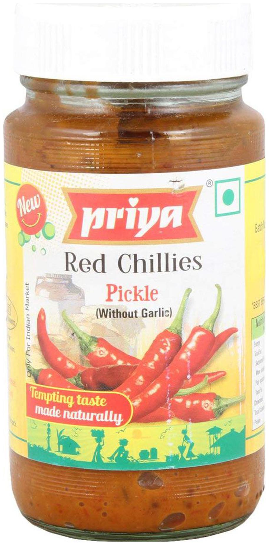 

Priya Pickle - Red Chilli (Without Garlic) 300 g