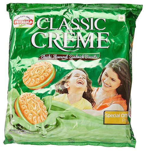 

Priyagold Sandwich Creme Biscuits - Elaichi Flavored 500 g