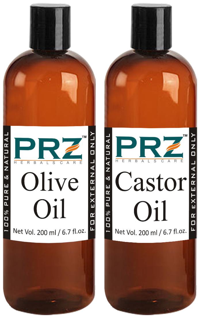 

PRZ Extra Virgin Olive Oil Castor Oil (Each 200 ml) Pack of 2