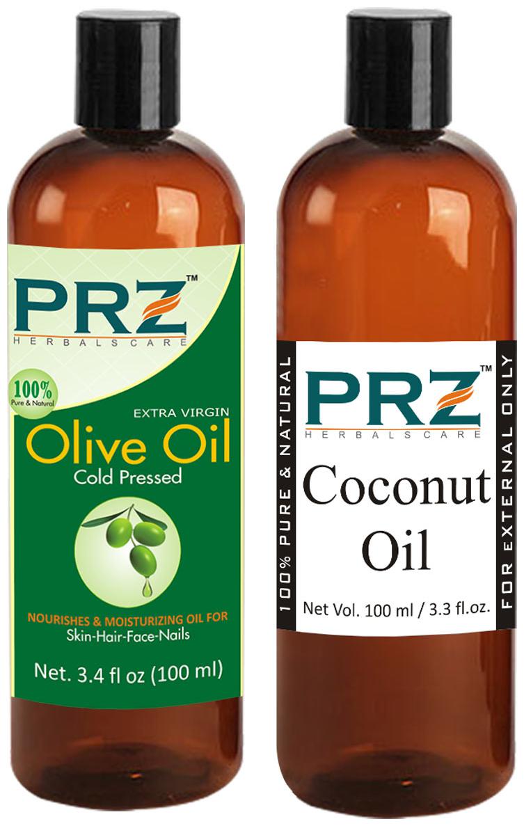 

PRZ Extra Virgin Olive Oil Extra Virgin Coconut Oil (Each 100ml) Pack of 2
