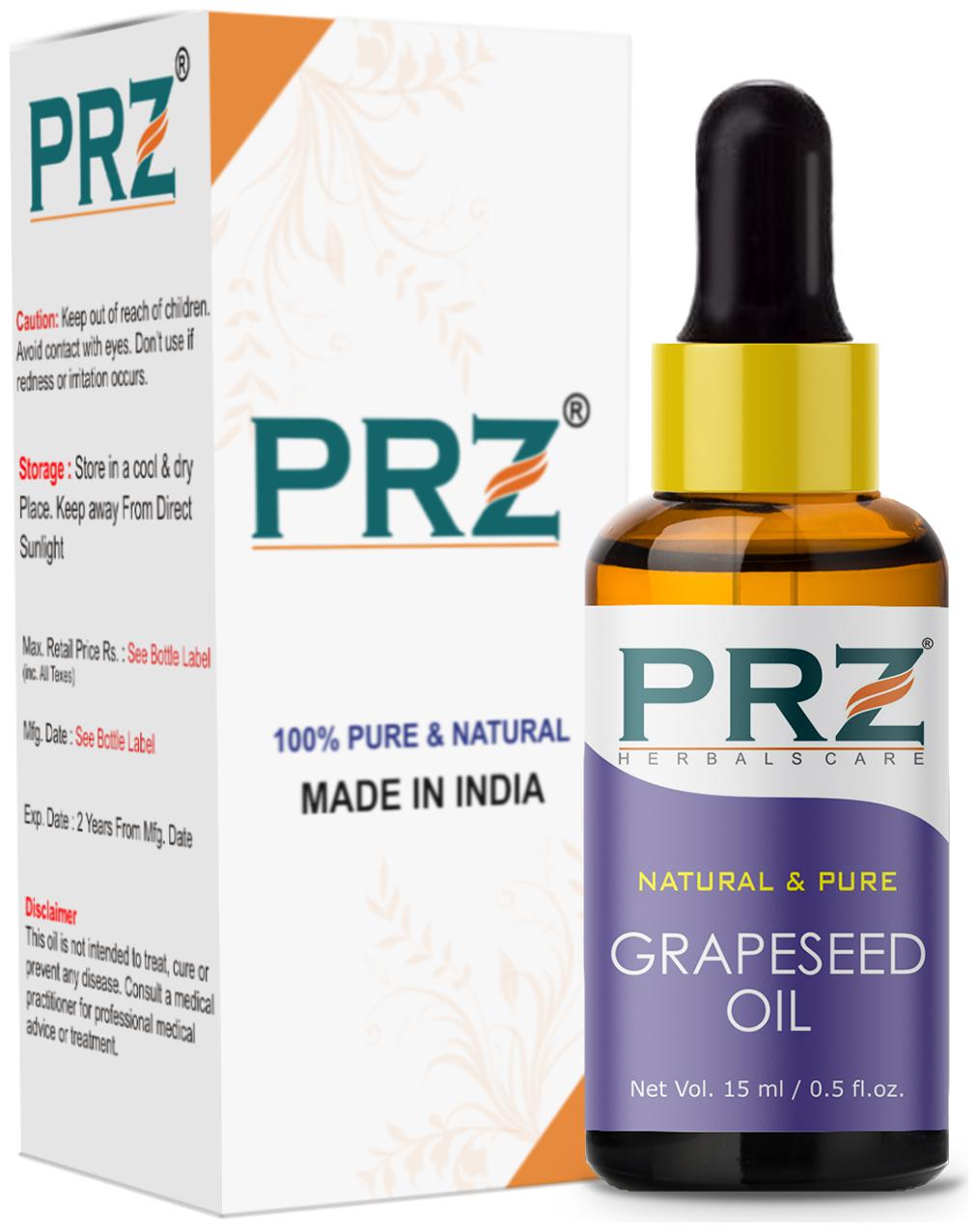 

PRZ GrapeSeed Cold Pressed Carrier Oil (15 ml)