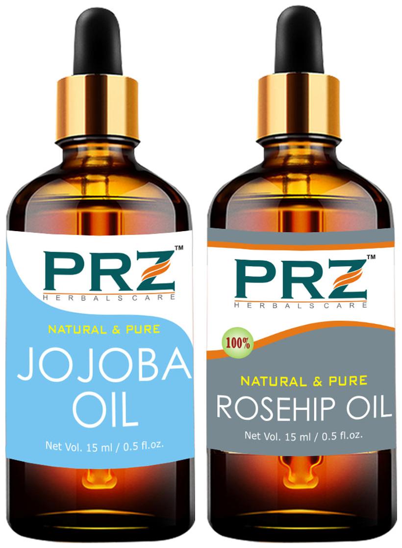 

PRZ Jojoba Oil Rosehip Oil For Hair Growth Skin Care (Each 15 ml ) Pack of 2
