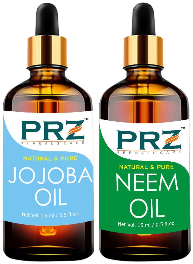 

PRZ Jojoba Oil Neem Oil For Hair Growth Skin Care (Each 15 ml ) Pack of 2
