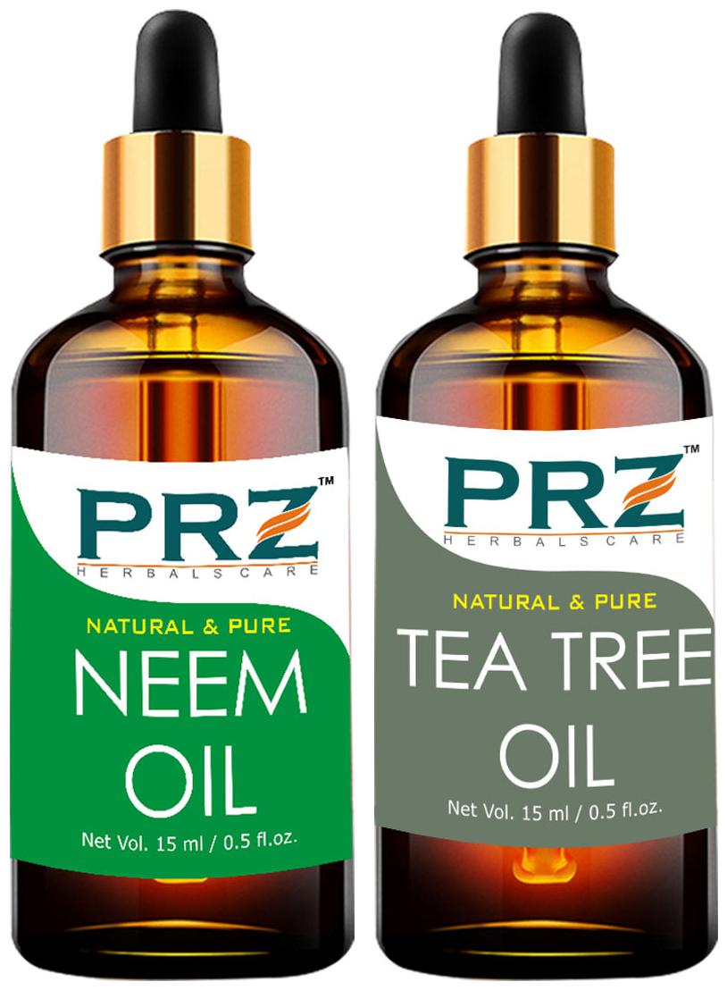 

PRZ Neem Carrier Oil Tea Tree Oil For Hair Growth Skin Care (Each 15 ml ) Pack of 2