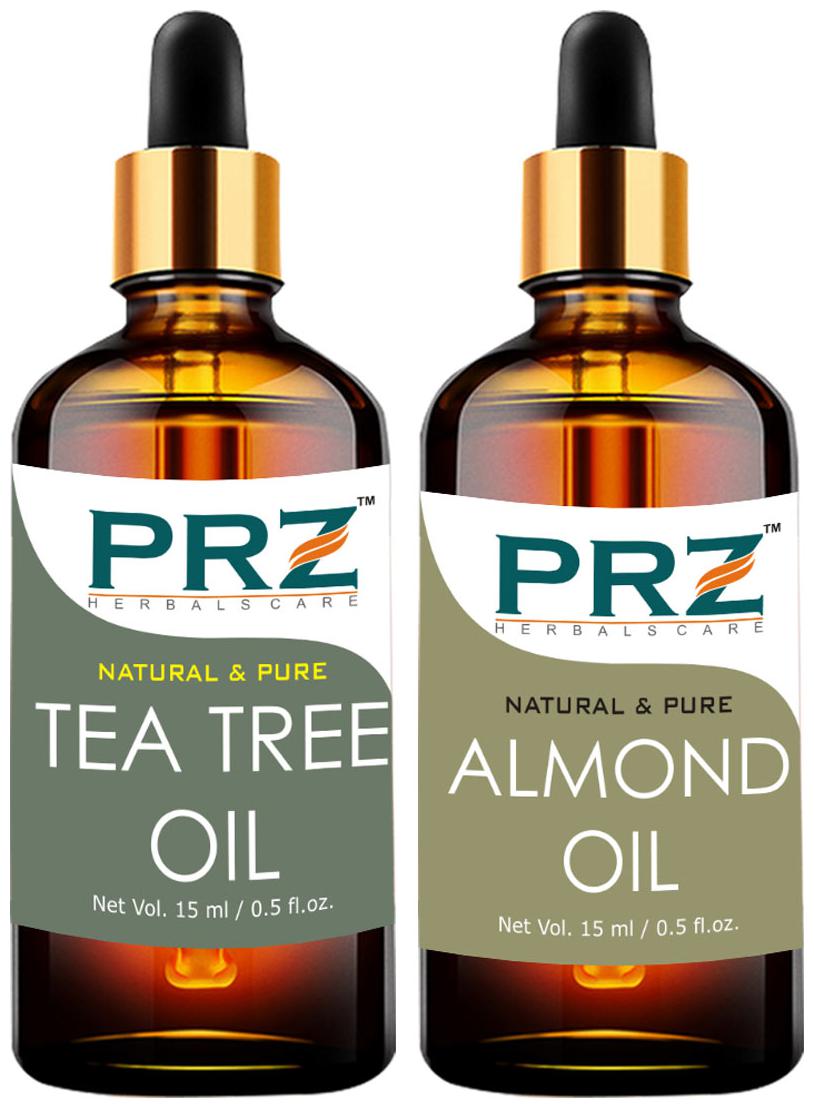 

PRZ Tea Tree Oil Almond Oil For Hair Growth Skin Care (Each 15 ml ) Pack of 2