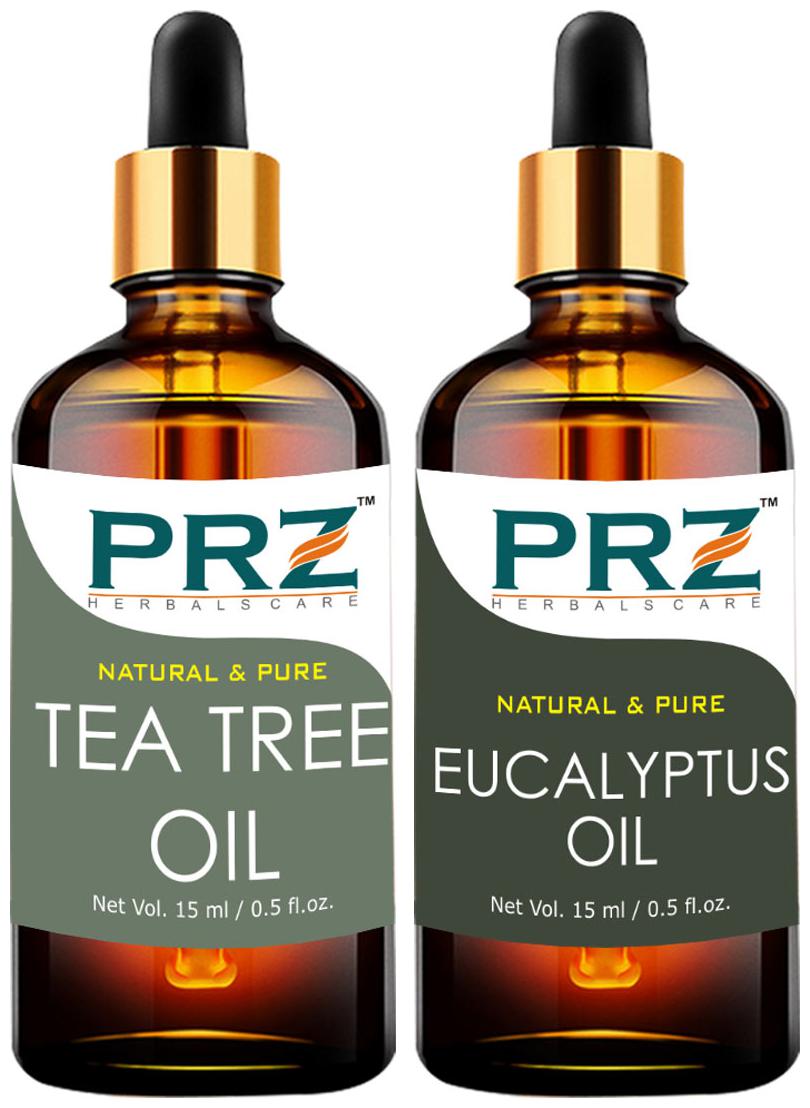 

PRZ Tea Tree Oil Eucalyptus Oil For Hair Growth Skin Care (Each 15 ml ) Pack of 2