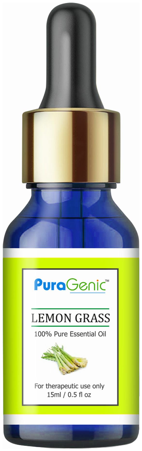 

PuraGenic Lemongrass Essential Oil -15ml Aroma oil for Hair skin and Aromatherapy