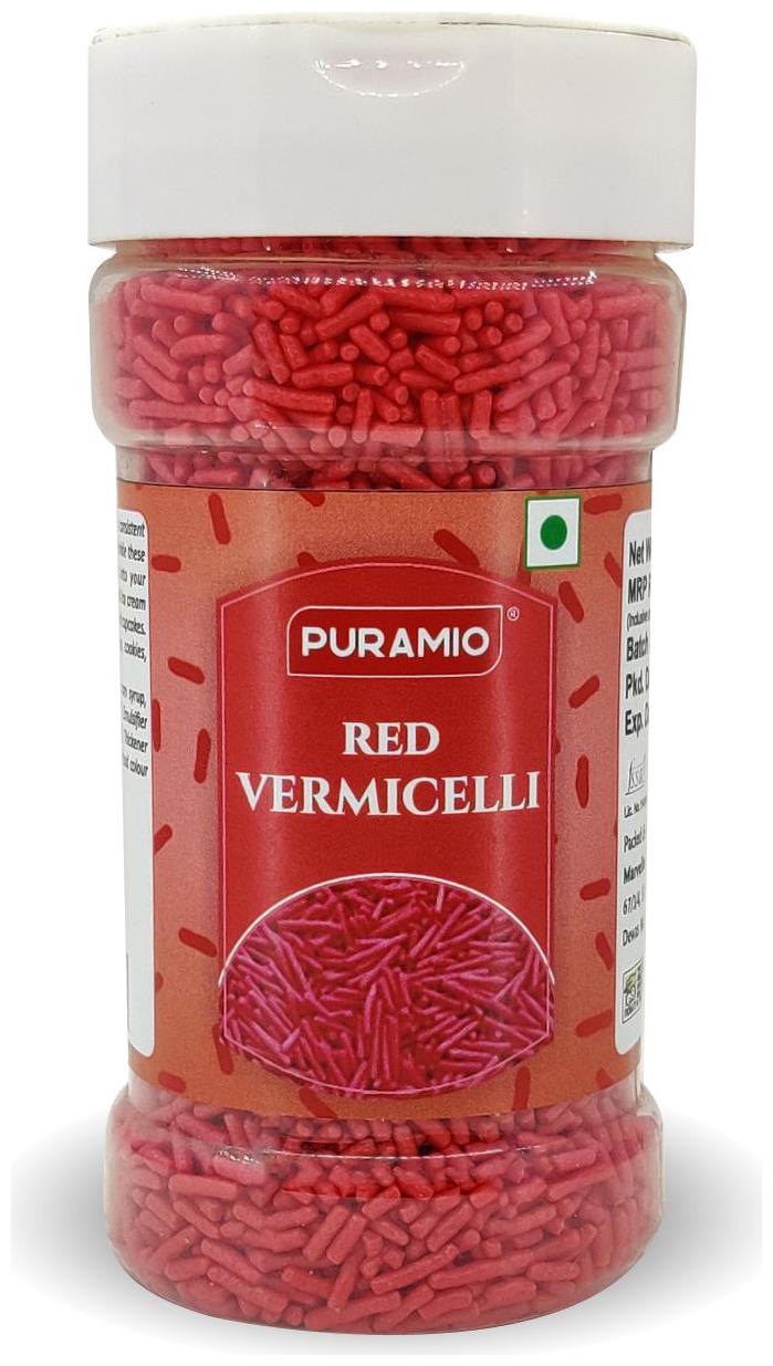 

Puramio Red Vermicelli Sprinkles For Cake Decoration 125g