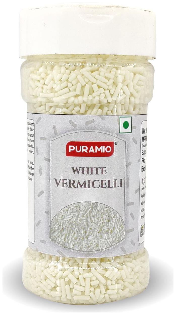 

Puramio White Vermicelli Sprinkles For Cake Decoration 125g