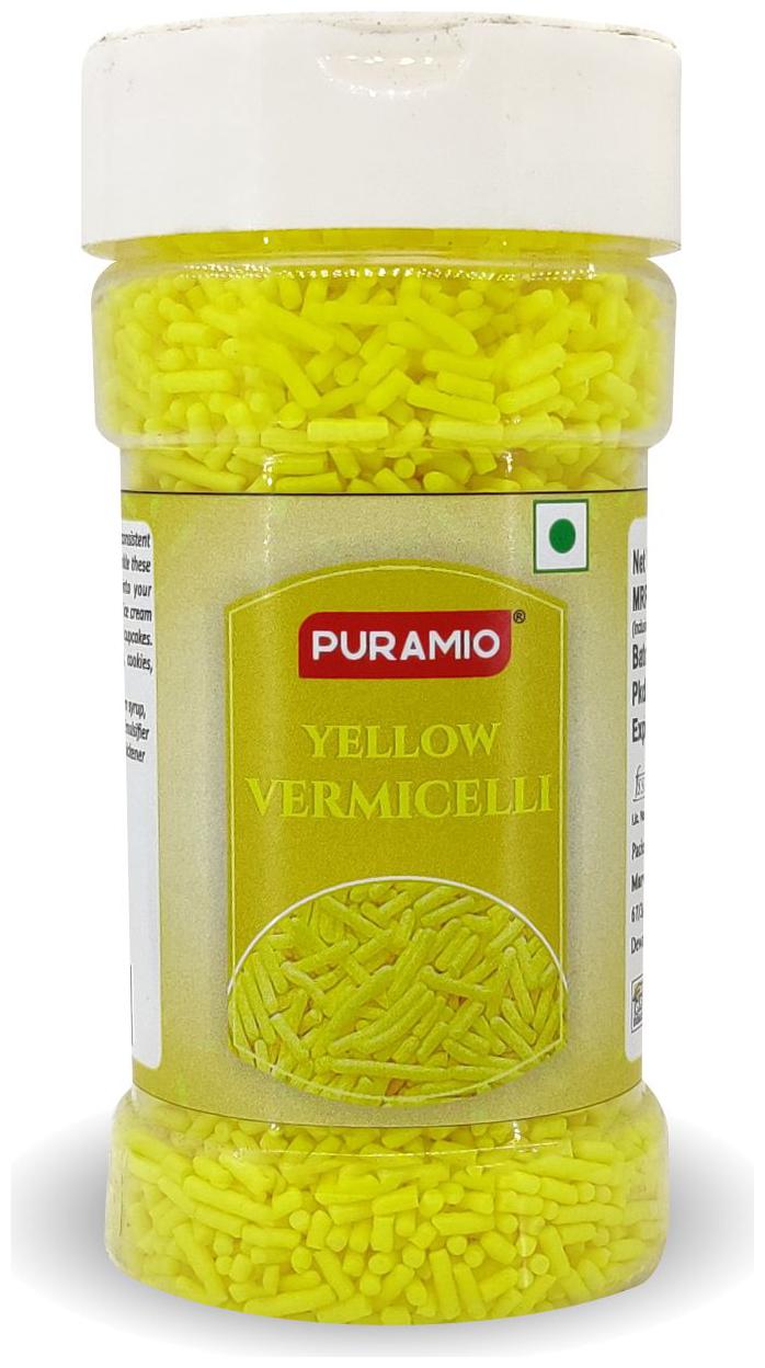 

Puramio Yellow Vermicelli Sprinkles For Cake Decoration 125g