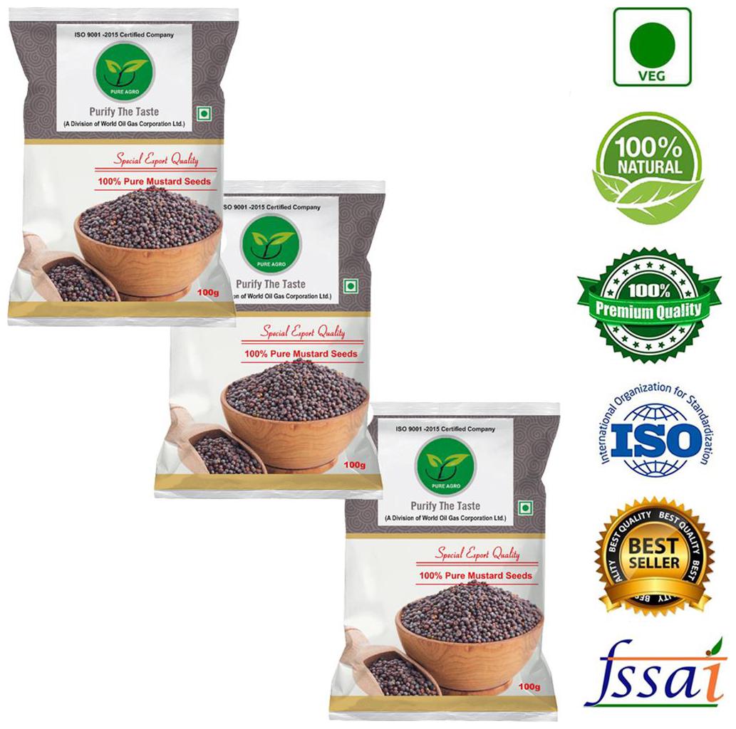 

Pure Agro Black Mustard Seeds- Rai ( Pack of 3 )