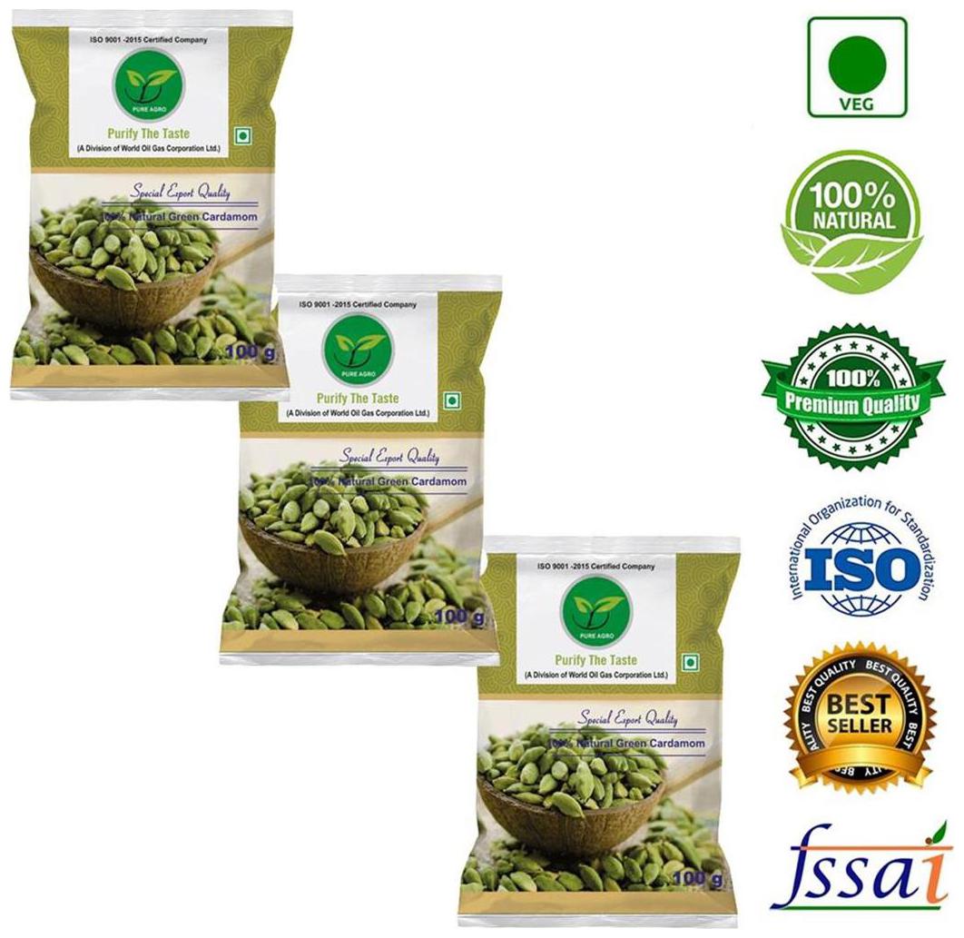 

Pure Agro Green Cardamom - Elaichi ( Pack of 3 )