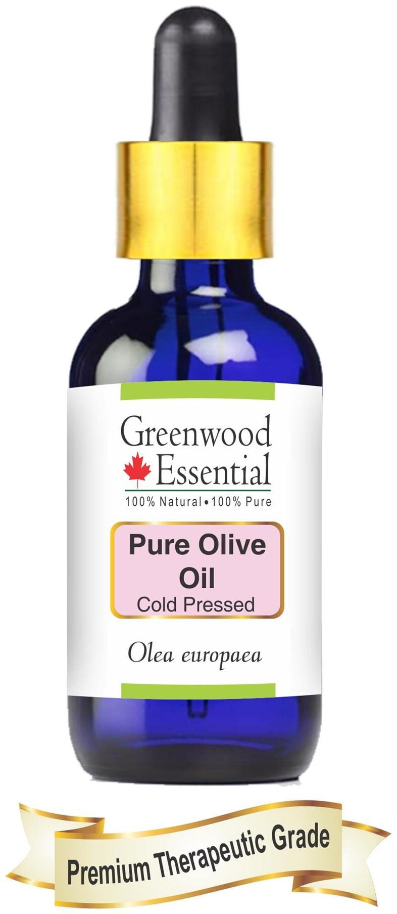 

Greenwood Essential Pure Olive Oil (Olea europaea) with Glass Dropper 100 Natural Therapeutic Grade Cold Pressed 100ml
