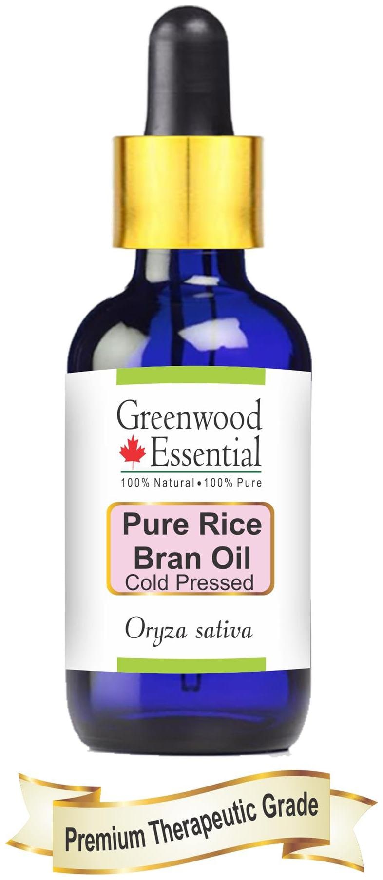 

Greenwood Essential Pure Rice Bran Oil (Oryza sativa) with Glass Dropper 100 Natural Therapeutic Grade Cold Pressed 100ml
