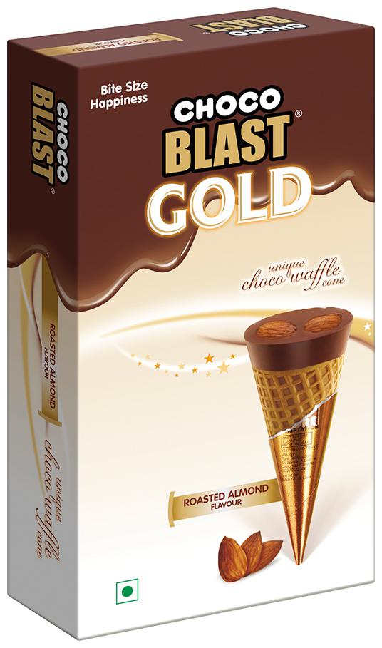

Pure Temptation Gold Chocoblast Roasted Almond Flavour Chocolate Filled Waffle Cone Friend (Each Pack with 10 Chocolates) pack of 3