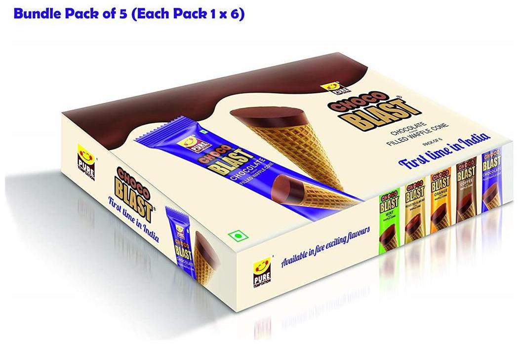 

Pure Temptation Chocolate ChocoBlast Cone - Bundle Pack of 5 (Each Pack 1 x 6) - 450 g