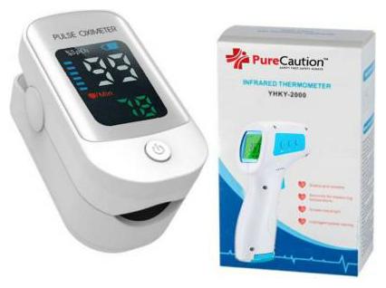 

PureCaution YHKY 2000 Non-Contact Forehead Infrared Thermometer With LED Display Digital Pulse Oximeter( Premium white )(Pack of 2)