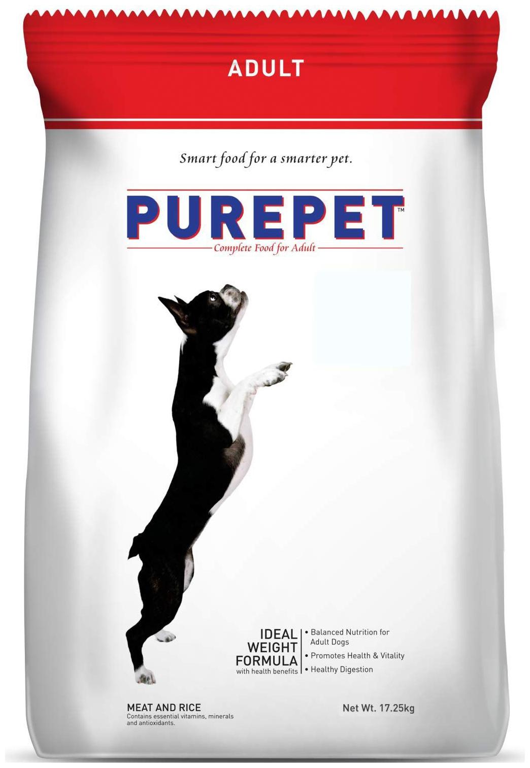 

Purepet Meat and Rice Adult Dog Dry Food 17 25 kg