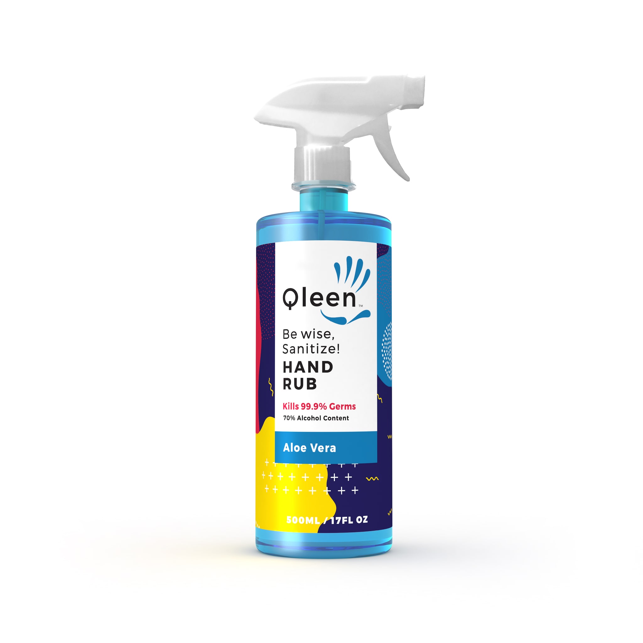 

Qleen Waterless Hand Sanitizer Rub With Trigger Pump Spray 500ml