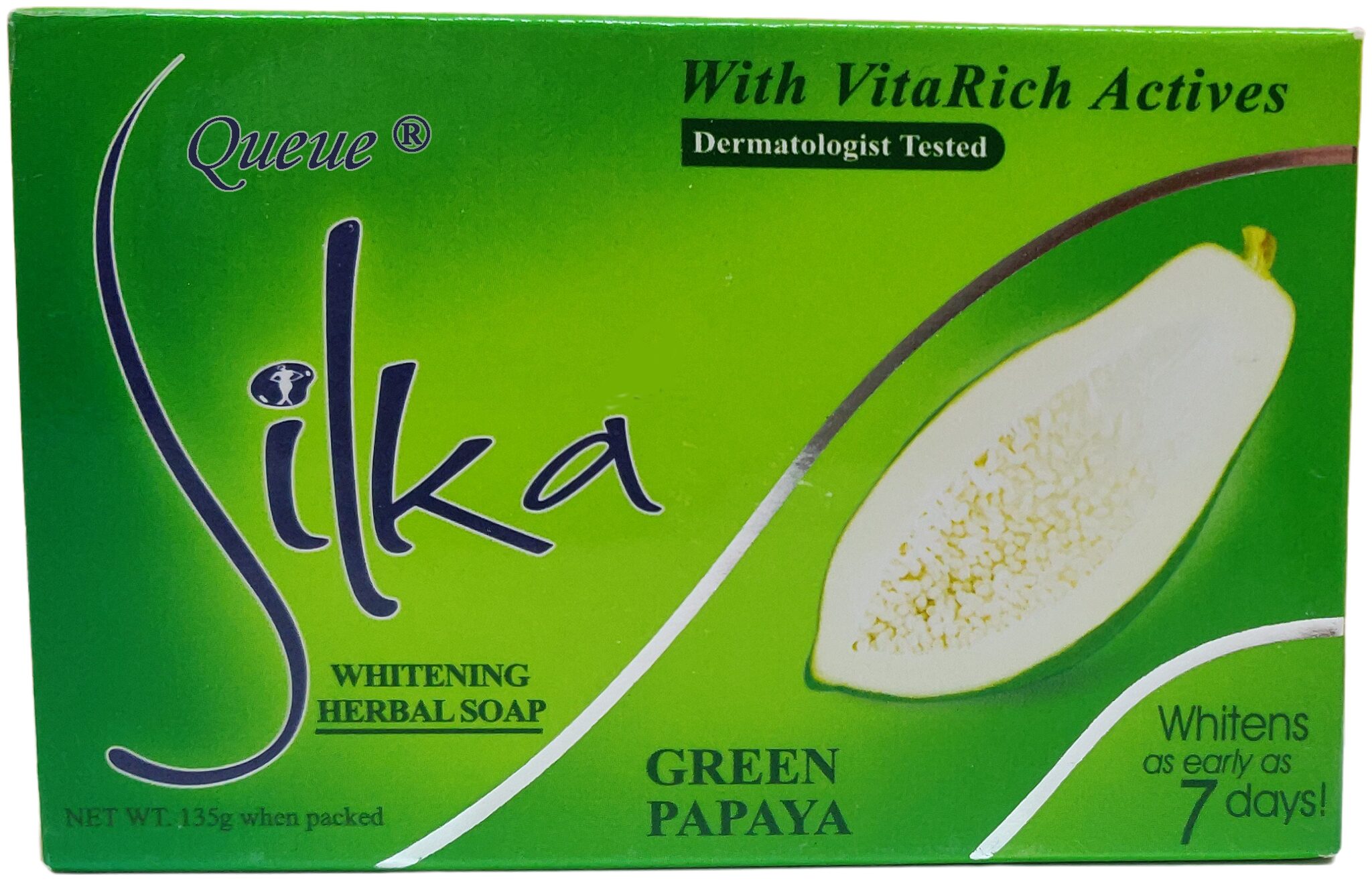 

Queue Silka Green Papaya Whitening Herbal soap With VitaRich Avtives 135 g