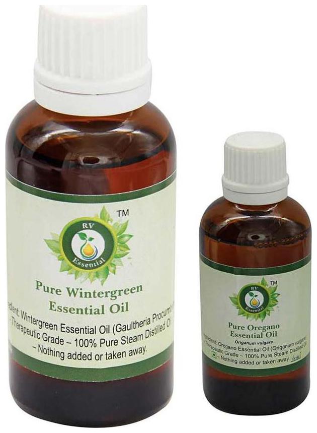 

R V Essential Wintergreen (50 ml) And Oregano Essential Oil (30 ml)- (100 Pure And Natural Steam Distilled)