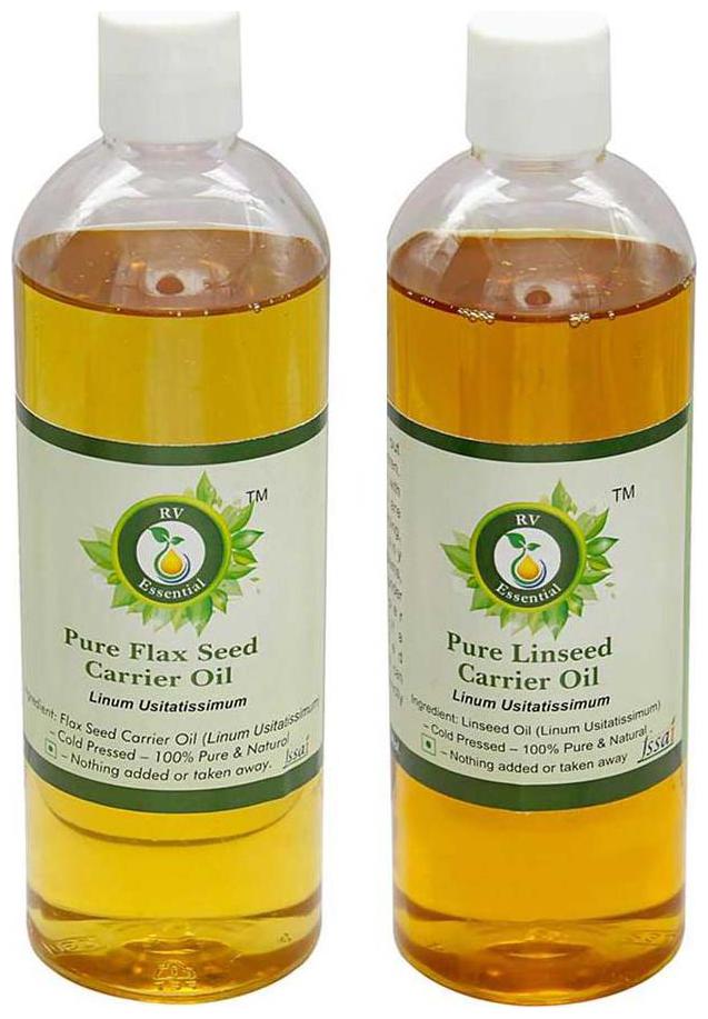 

R V Essential Flax Seed (100ml) and Linseed Carrier Oil (100ml)- 100 Pure Natural Cold Pressed