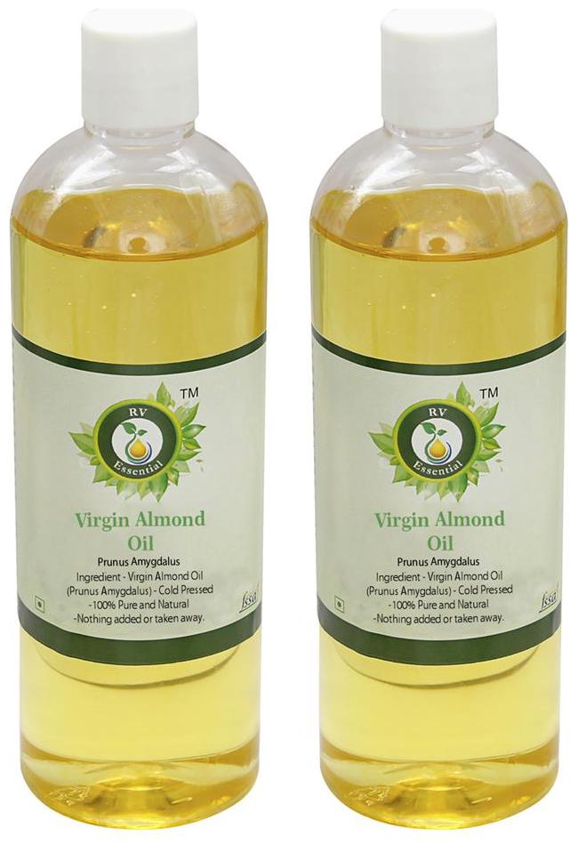 

R V Essential Virgin Almond Oil (100ml 100ml) Pack of Two- Prunus Amygdalus (100 Pure and Natural Cold Pressed)