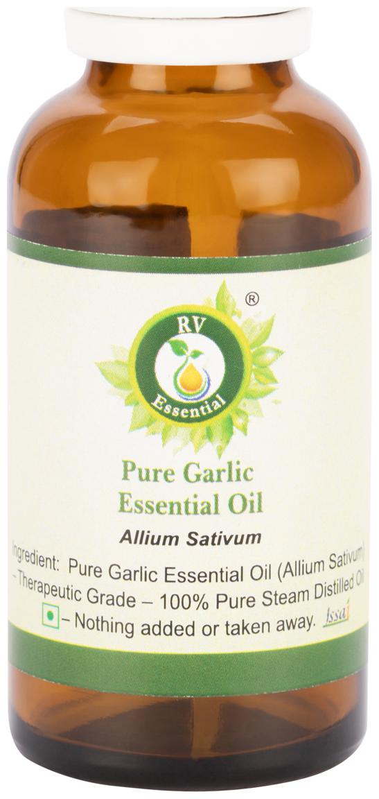 

R V Essential Pure Garlic Essential Oil 10ml- Allium Sativum (100 Pure and Natural Steam Distilled)