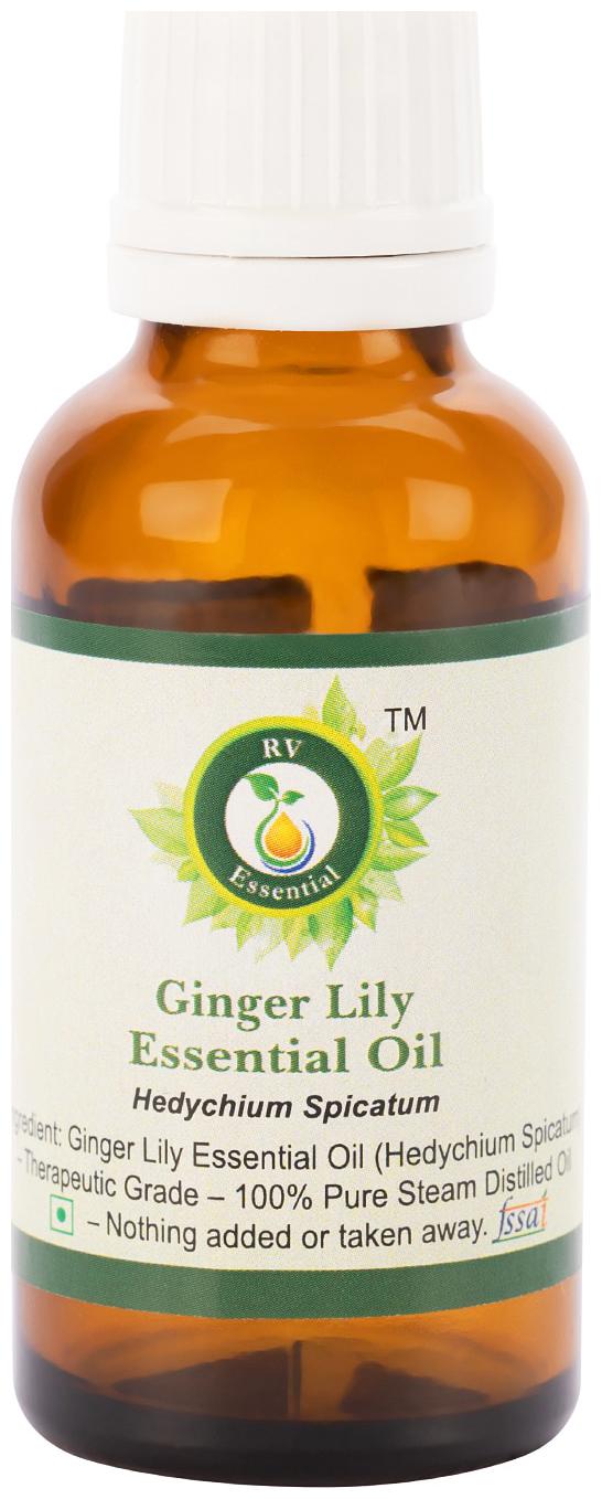 

R V Essential Pure Ginger Lily Essential Oil 10ml- Hedychium Spicatum (100 Pure and Natural Steam Distilled)