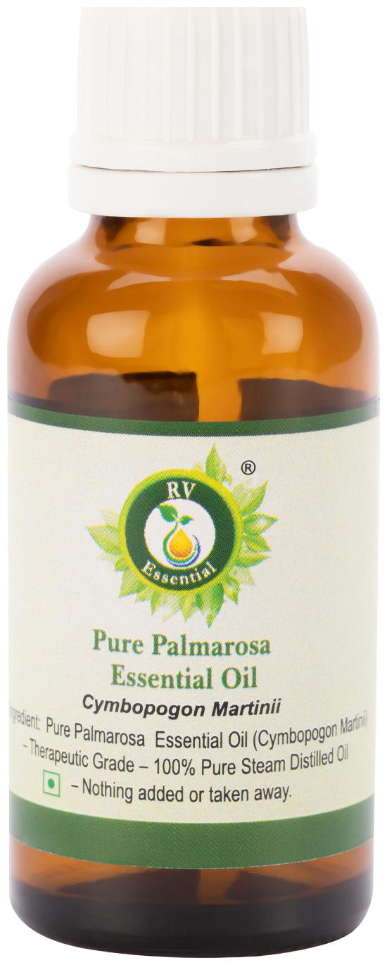 

R V Essential Pure Palmarosa Essential Oil 50ml- Cymbopogon Martinii (100 Pure and Natural Steam Distilled)