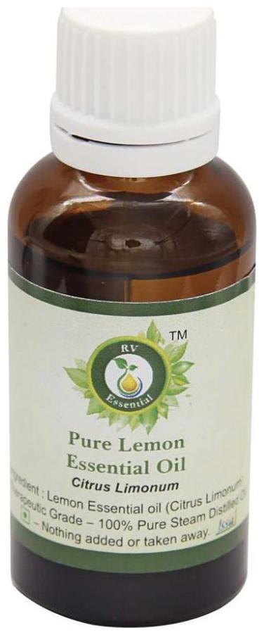 

R V Essential Pure Lemon Essential Oil 30ml- Citrus Limonum (100 Pure And Natural Steam Distilled)