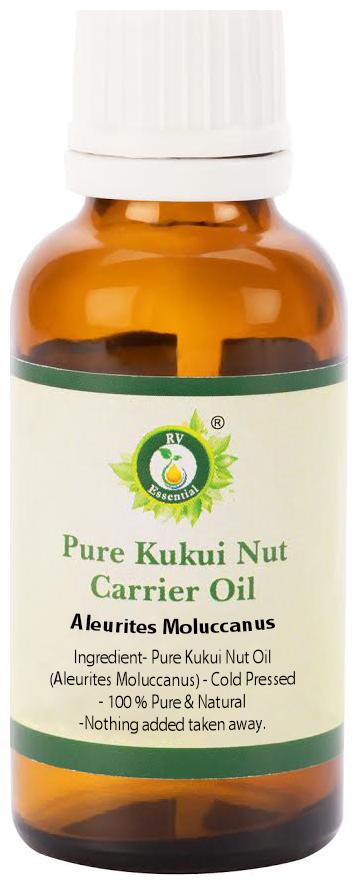 

R V Essential Pure Kukui Nut Carrier Oil 30ml- Aleurites Moluccanus (100 Pure and Natural Cold Pressed)