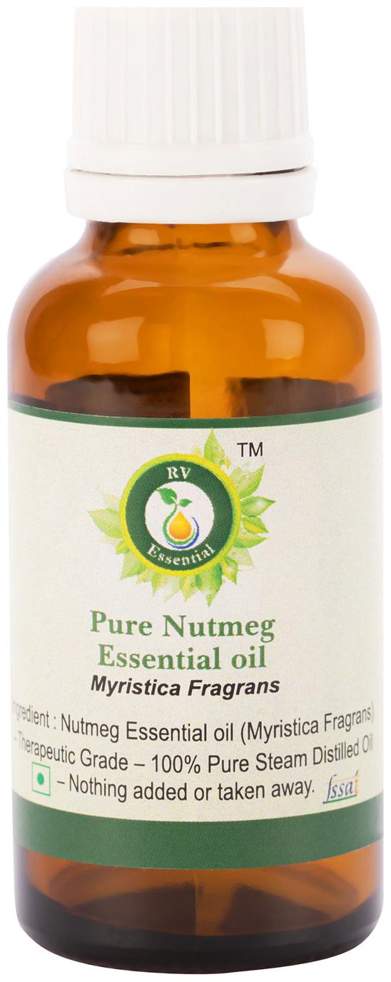 

R V Essential Pure Nutmeg Essential Oil 30ml- Myristica Fragrans (100 Pure and Natural Steam Distilled)