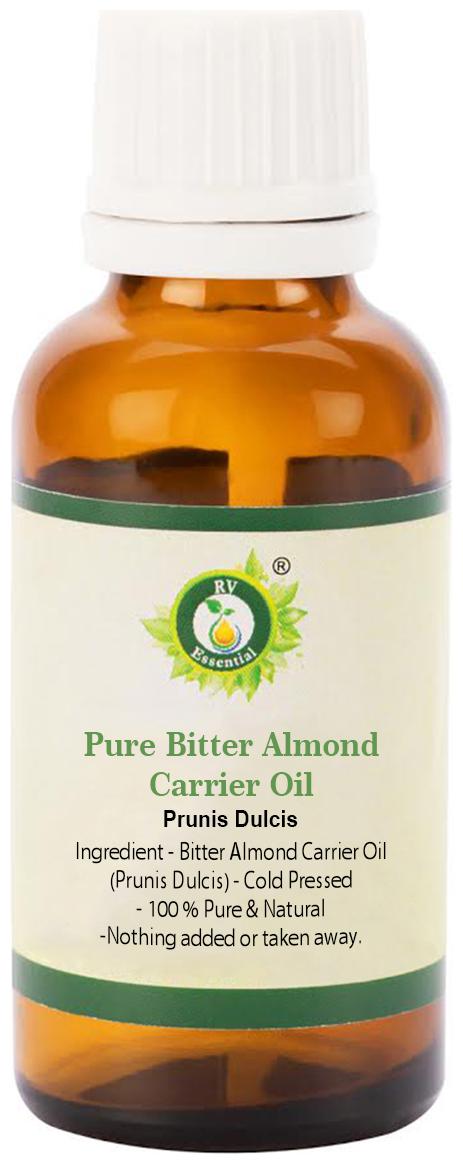 

R V Essential Pure Bitter Almond Carrier Oil 100ml- Prunis Dulcis (100 Pure and Natural Cold Pressed)