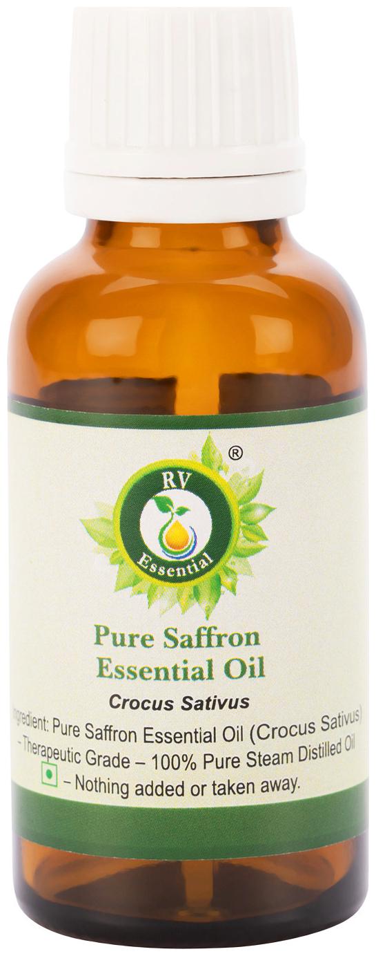 

R V Essential Pure Saffron Essential Oil 30ml- Crocus Sativus (100 Pure and Natural Steam Distilled)