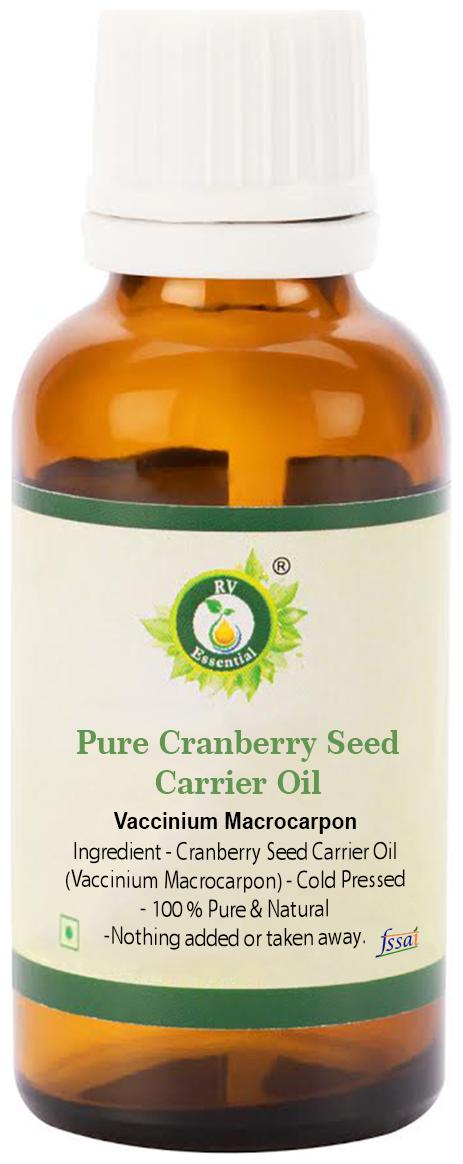 

R V Essential Pure Cranberry Seed Carrier Oil 15ml- Vaccinium Macrocarpon (100 Pure and Natural Cold Pressed)