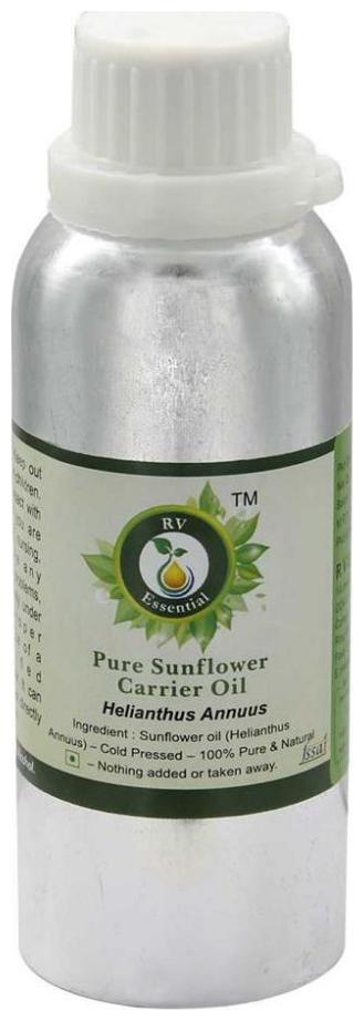 

R V Essential Pure Sunflower Carrier Oil 300ml- Helianthus Annuus (100 Pure And Natural Cold Pressed)