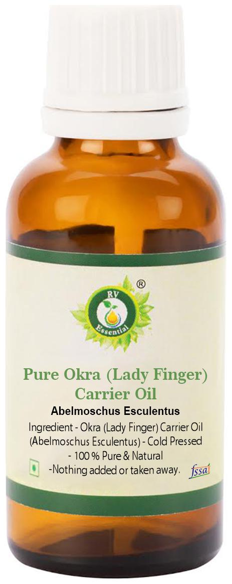 

R V Essential Pure Okra (Lady Finger) Carrier Oil 15ml- Abelmoschus Esculentus (100 Pure and Natural Cold Pressed)
